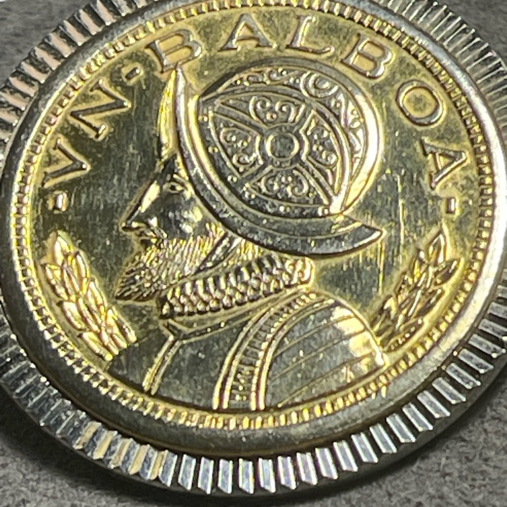 Gold and Silver Un Balboa Coin earrings